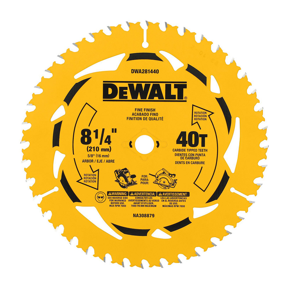 Lâmina de Serra Circular 8.1/4" (210mm) com 40 Dentes para MDF e Madeira DeWalt DWA281440