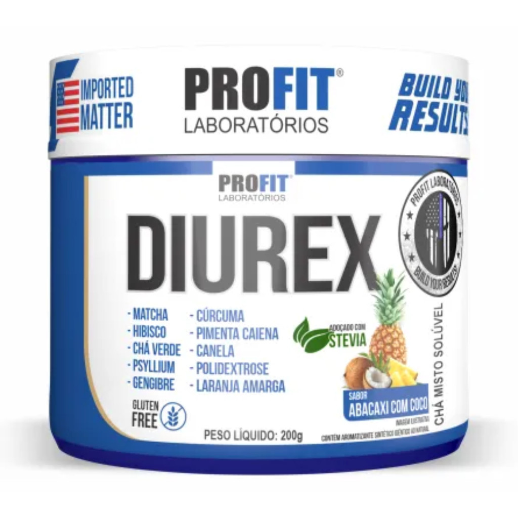 Chá Diurex Profit Labs 200g Retenção Líquido Detox Hibisco Chá Verde Energia