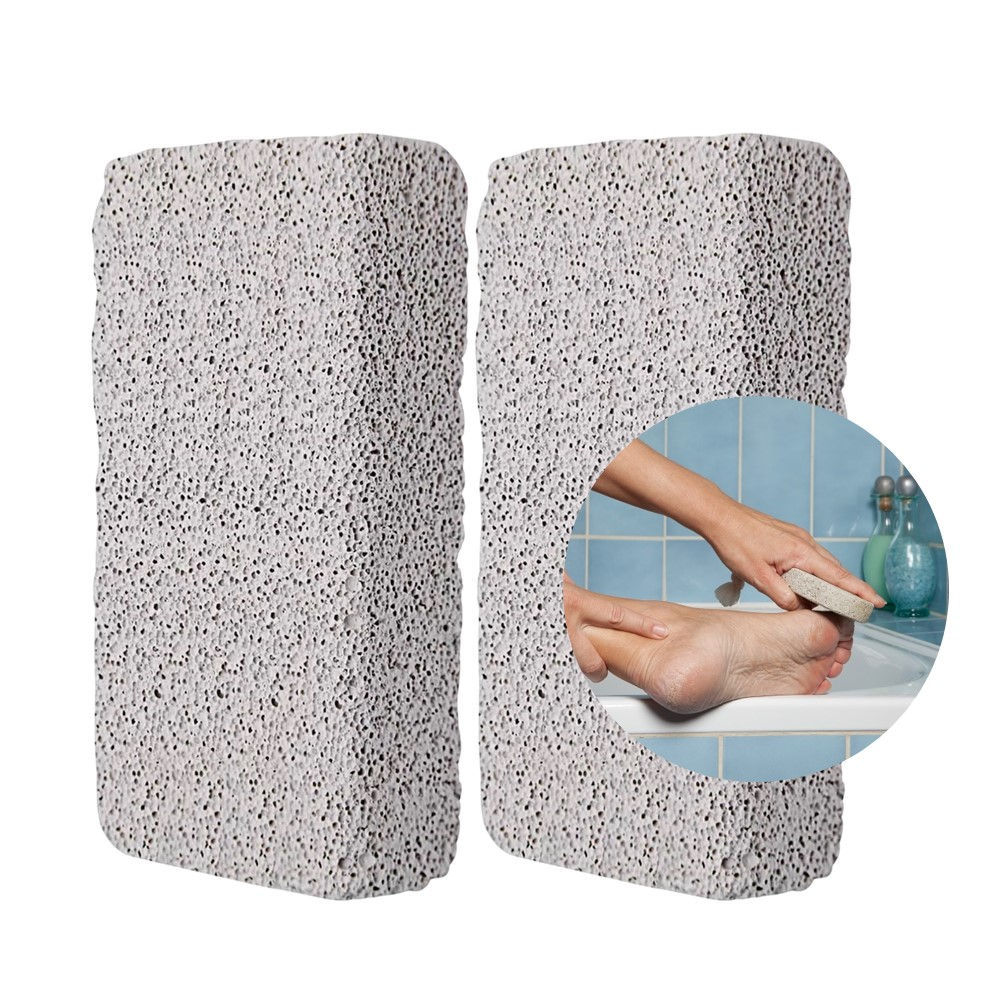 Kit 2 Pedra Pomes Limpeza de Pele Pés Mãos Esfoliação Rachaduras Calos Enox 10×5cm