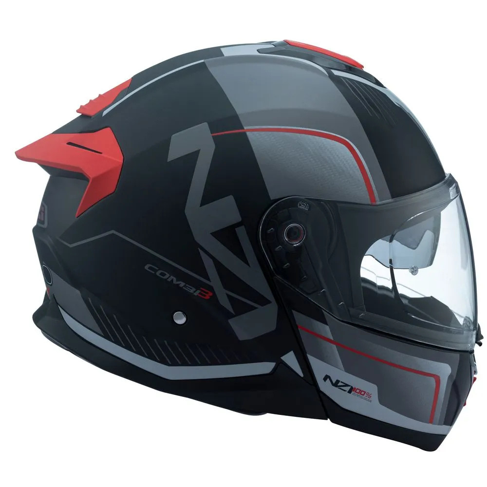 Capacete Moto NZI Combi 3 Duo Com Oculos Interno Escamoteavel Articulado Robocop Masculino Feminino