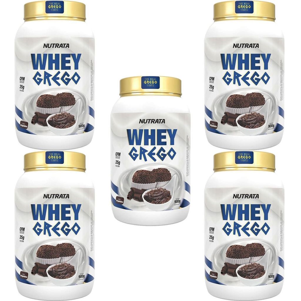 Kit 5X Whey Grego - 900g Brigadeiro - Nutrata