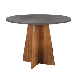 Mesa de Jantar 4 Lugares Redondo Tampo de MDF Chilli Cinza/Mel