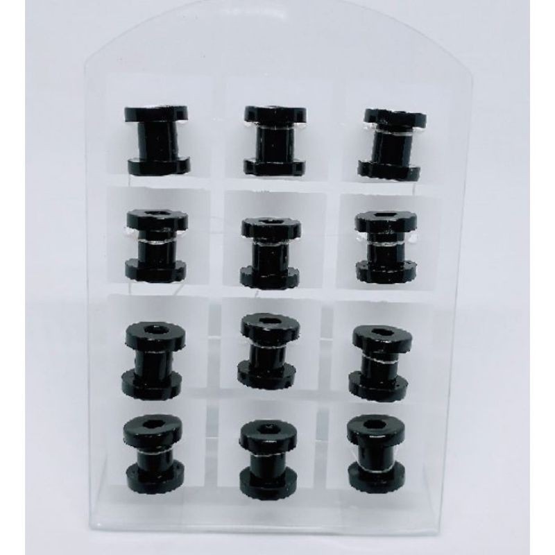 Kit 2 cartela alargador branco e preto  plástico acrílico 8mm cartela 12 unidades brinco