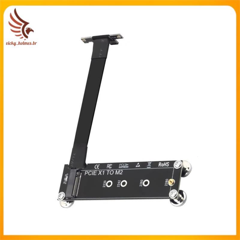 [vicky_holmes.br] PCI-E 3.0 X1 M . Cabo De Extensão SSD 2 NVMe 90 ° Adaptador De Placa Riser Angle Key/NGFF Para Suporte