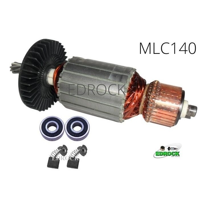 MLC140 MT240 Maktec Makita Serra Policorte Induzido Rotor 220V Rolamentos Escovas Carvão