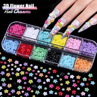 Caixa de Encantos Unhas Flor 3D para Nail Art/Fofo Coloridos Florais de Acrílico para Unhas com Pétalas em Oferta na Shopee