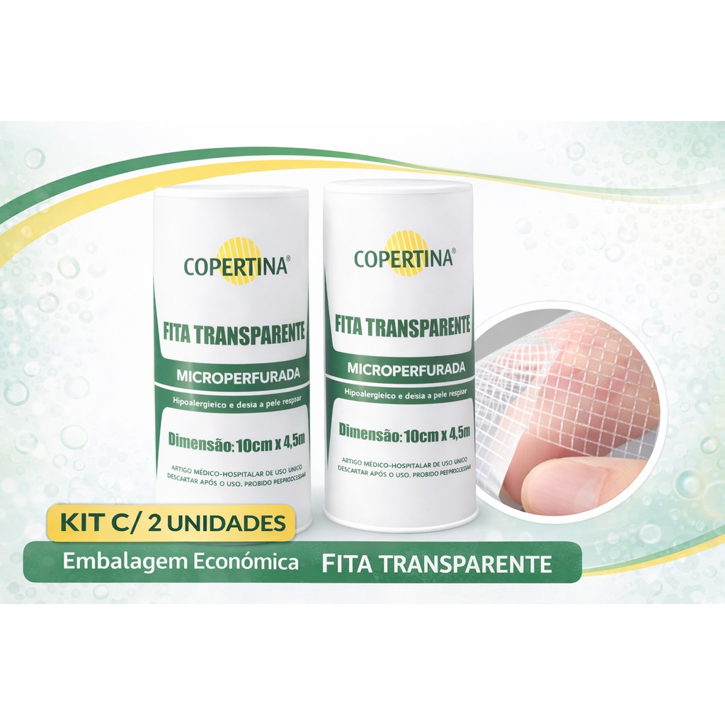 Kit 02 Esparadrapo Transparente Transpore Microperfurada 10cm X 4,5m rcurativo transparente em Oferta na Shopee