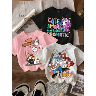 Kit 3 Camiseta Infantil Para Meninas Blusinha Estampada Coloridas Streetwear 100% Algodao - Enviamos Rapido em Oferta na Shopee