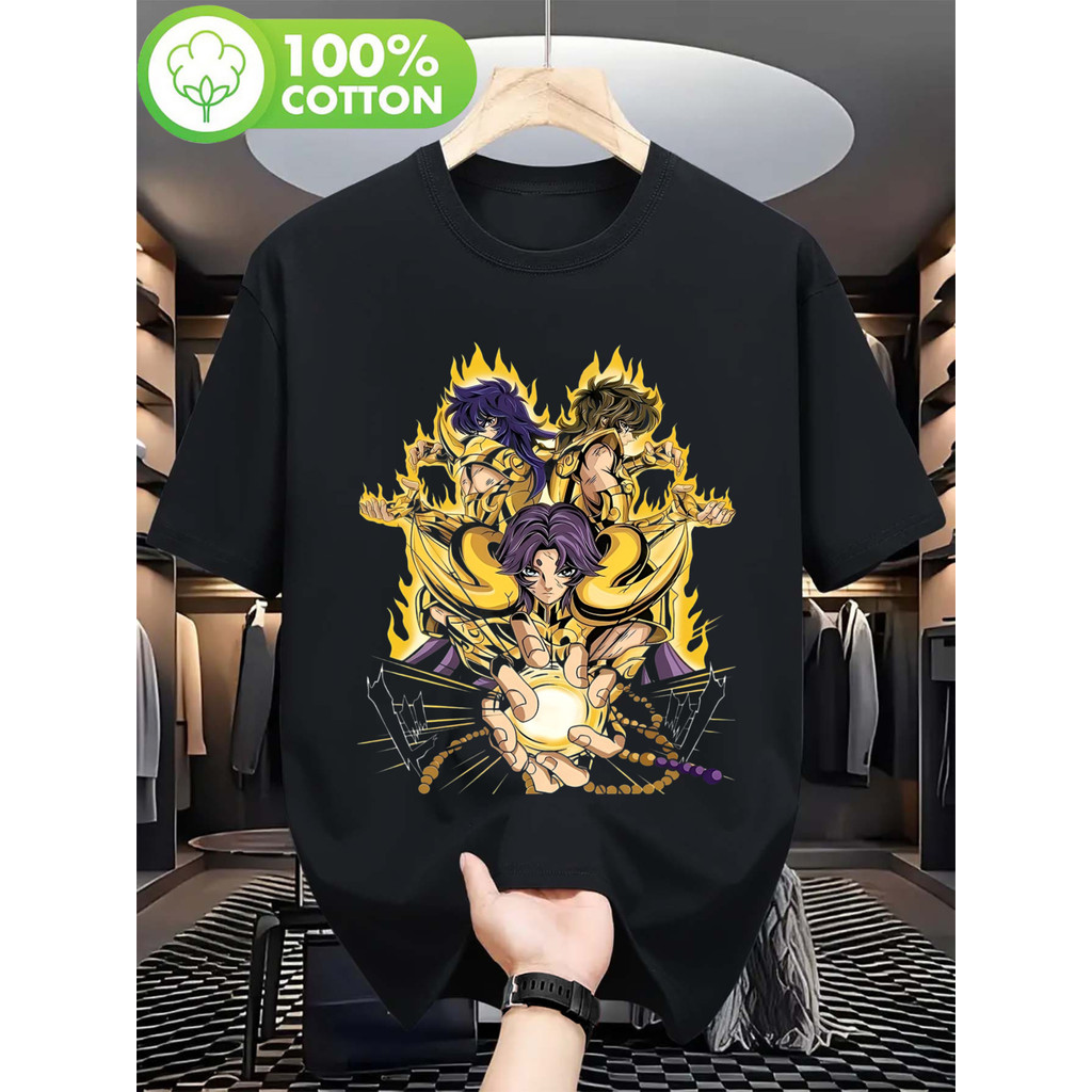 Camiseta Saint Seiya Personagens Zodiaco Confortável Estilosa Divertida Casual
