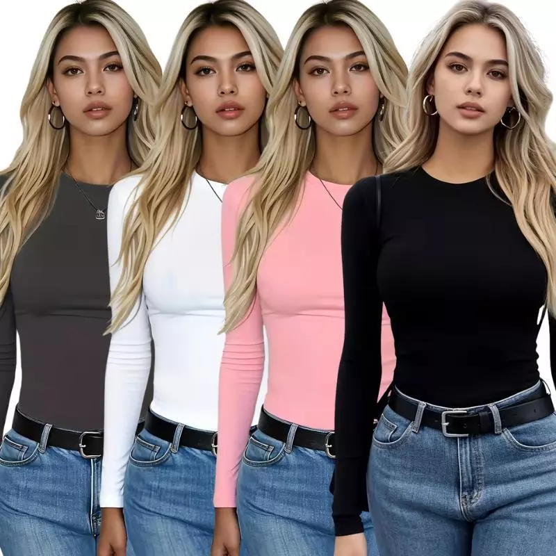 Kit 2 Camisas Térmica Feminina Proteção Uv 50+ Segunda Pele Camiseta Blusa Fria Academia Manga Longa