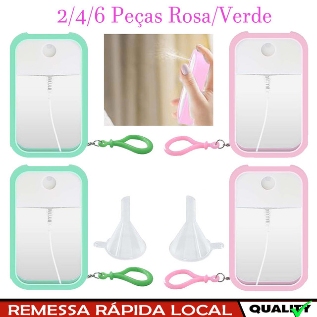 Pacote com 2/4/6 frascos de spray de viagem recarregáveis de 50 ml, atomizador de perfume com manga de silicone