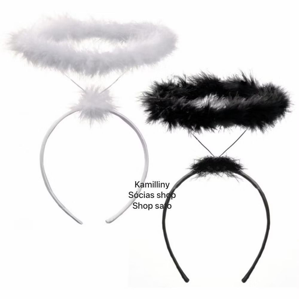 Tiara De Anjo Carnaval Festas Eventos Temáticos Tiara Aureola em Oferta na Shopee