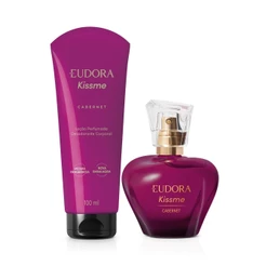 Eudora Kit Kiss Me Cabernet: Desodorante Colônia 50ml + Loção Corporal 100ml