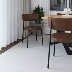 Cadeira de Jantar Revestimento Sintetico Kyta Est.Preta