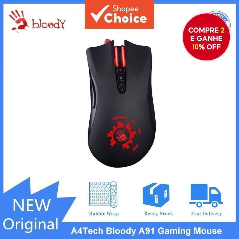 Novo Mouse Gamer A91 USB Com Fio para Mão Direita 4000 DPI para Laptop e PC