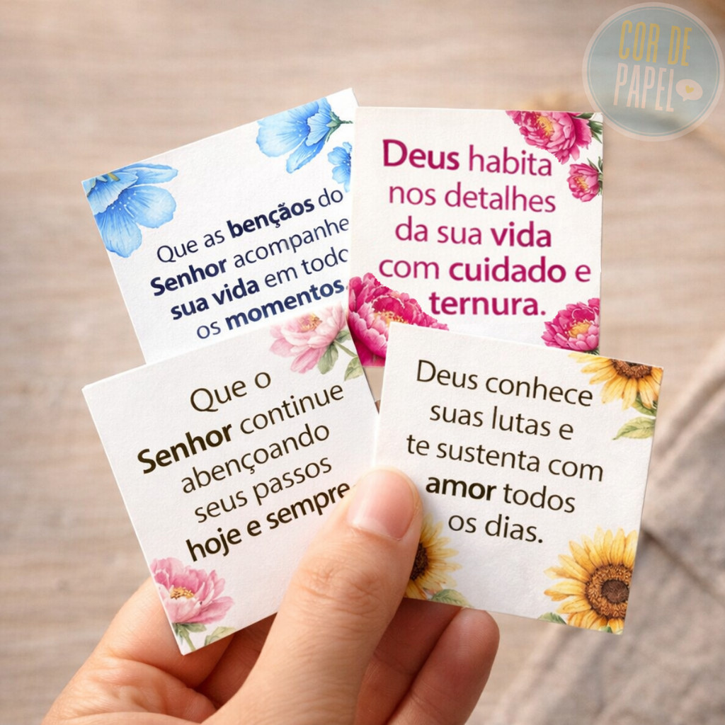 Kit Mini Cartões de com Girasol e Flores Delicadas 5x5cm Pronta Entrega em Oferta na Shopee