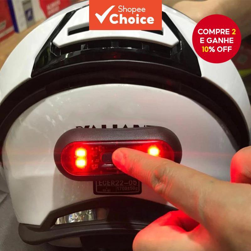 Luz De Segurança Para Capacete De Motocicleta-Lanterna Traseira LED À Prova D'água Visibilidade Aprimorada