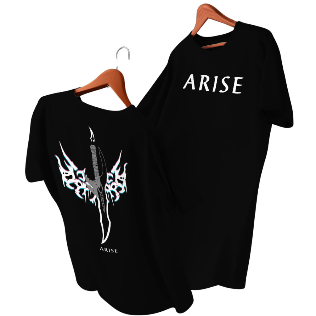 Camiseta Anime Solo Leveling de Algodão ARISE RPG Ação Sung Jinwoo Adaga Faca Anime Tee Unissex
