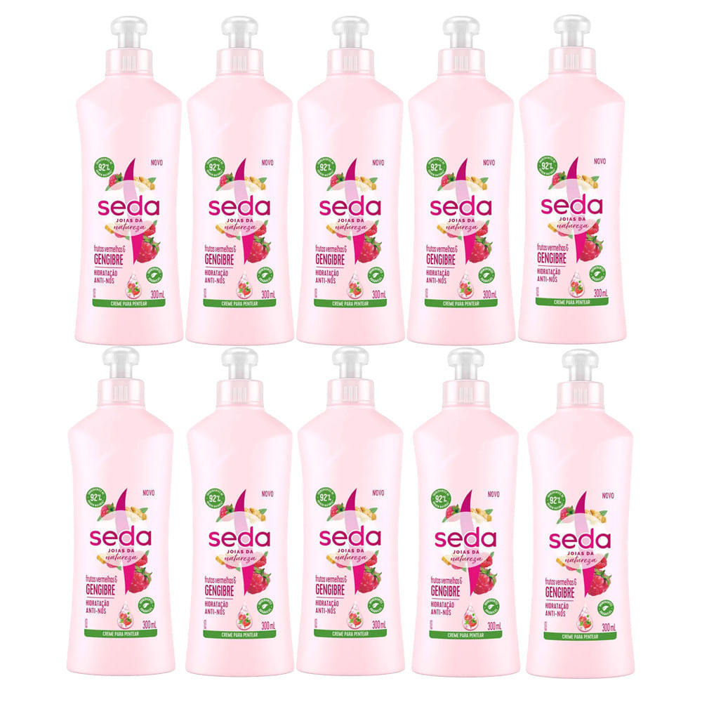 Kit 10 Cremes Para Pentear Seda Hidratação Anti Nós 300ml em Oferta na Shopee