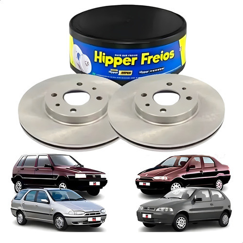 Par Disco De Freio Dianteiro Ventilado Fiat Palio Uno 1995 A 2017 HF38