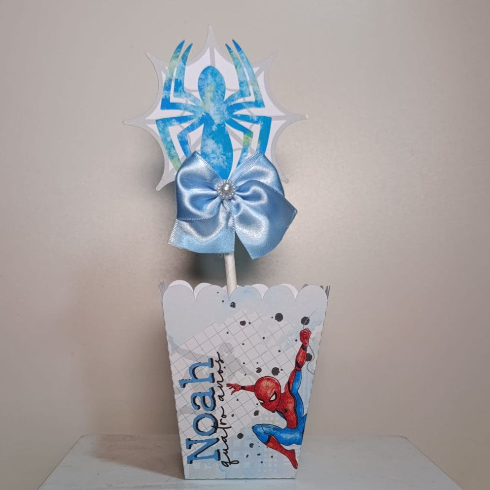 Centro de Mesa Cachepô Homem Aranha Aquarela - DIY Pegue e Monte | Lembrancinhas Personalizadas