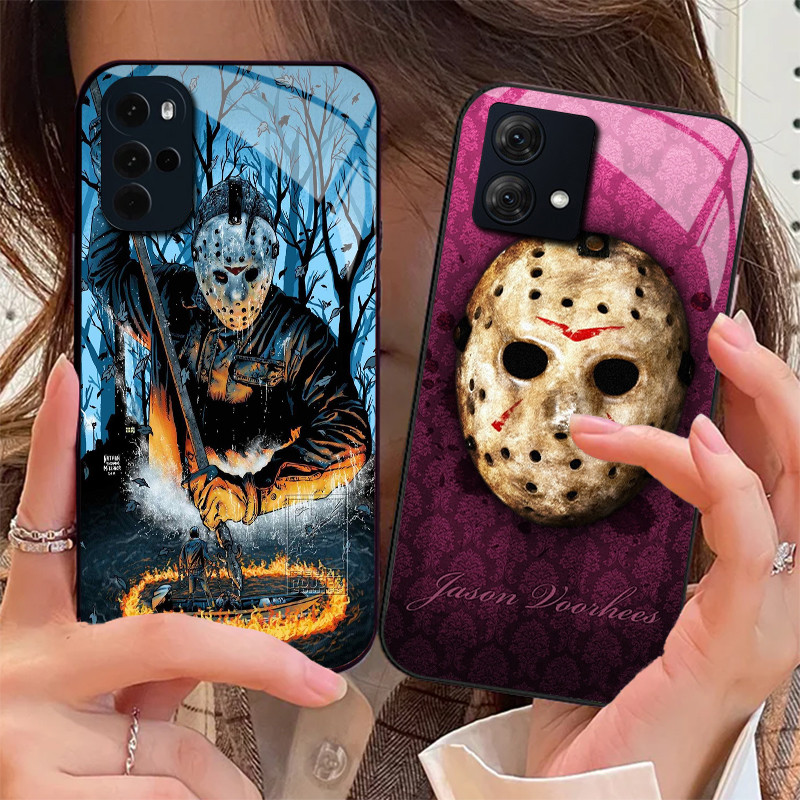 Jason Voorhees Sexta-Feira 13 Caso De Telefone Vidro Para Motorola Moto G14 G24 Power G34 G54 G64 G84 G85 G34 G75 G55 G3