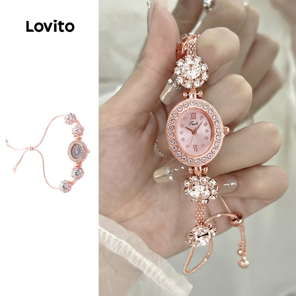 Lovito  Relógio de Quartzo Diamante Flash Casual LFA108294 em Oferta na Shopee