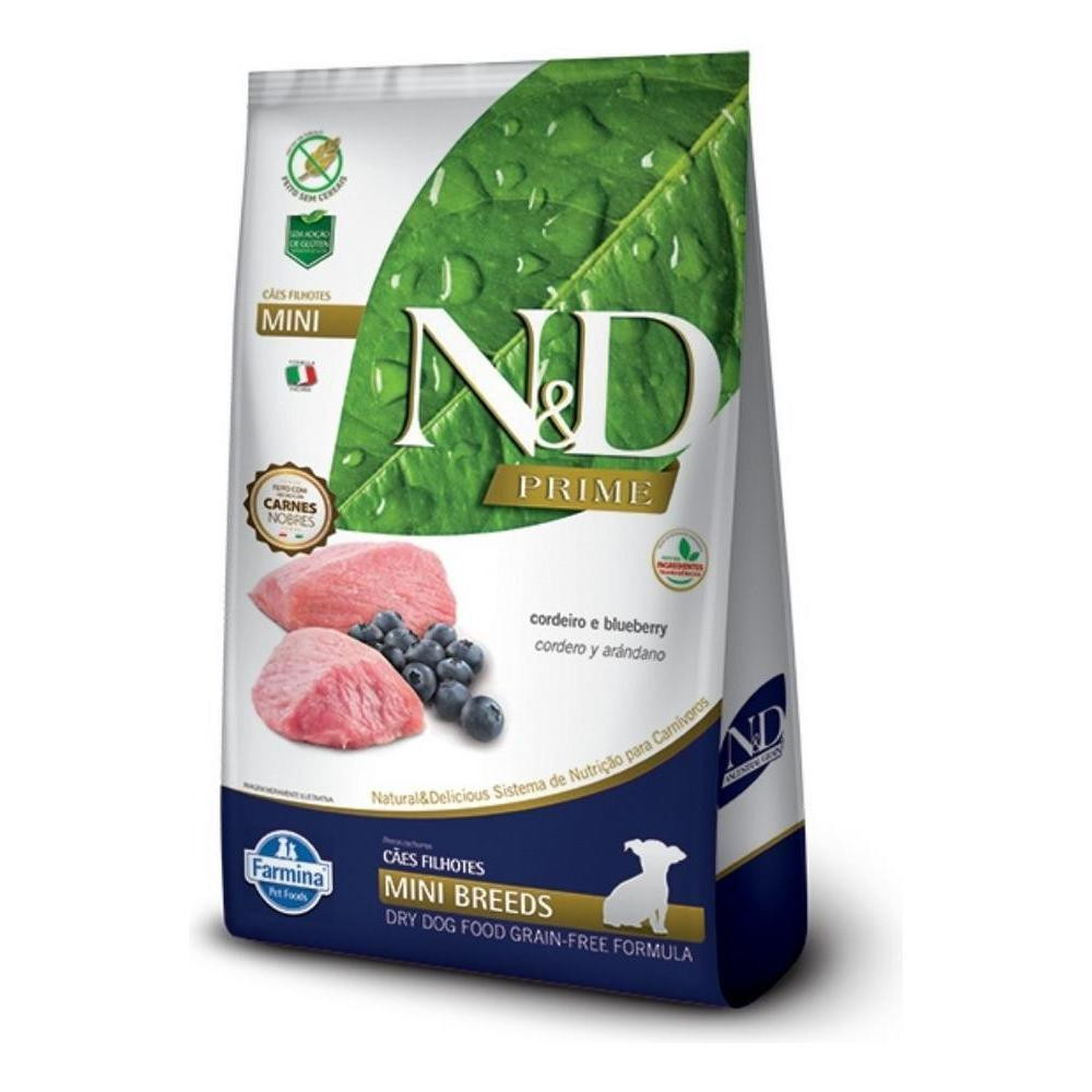 N&D Prime para Cães Filhotes de Raças Mini e Pequenas Sabor Cordeiro e Blueberry 10,1Kg