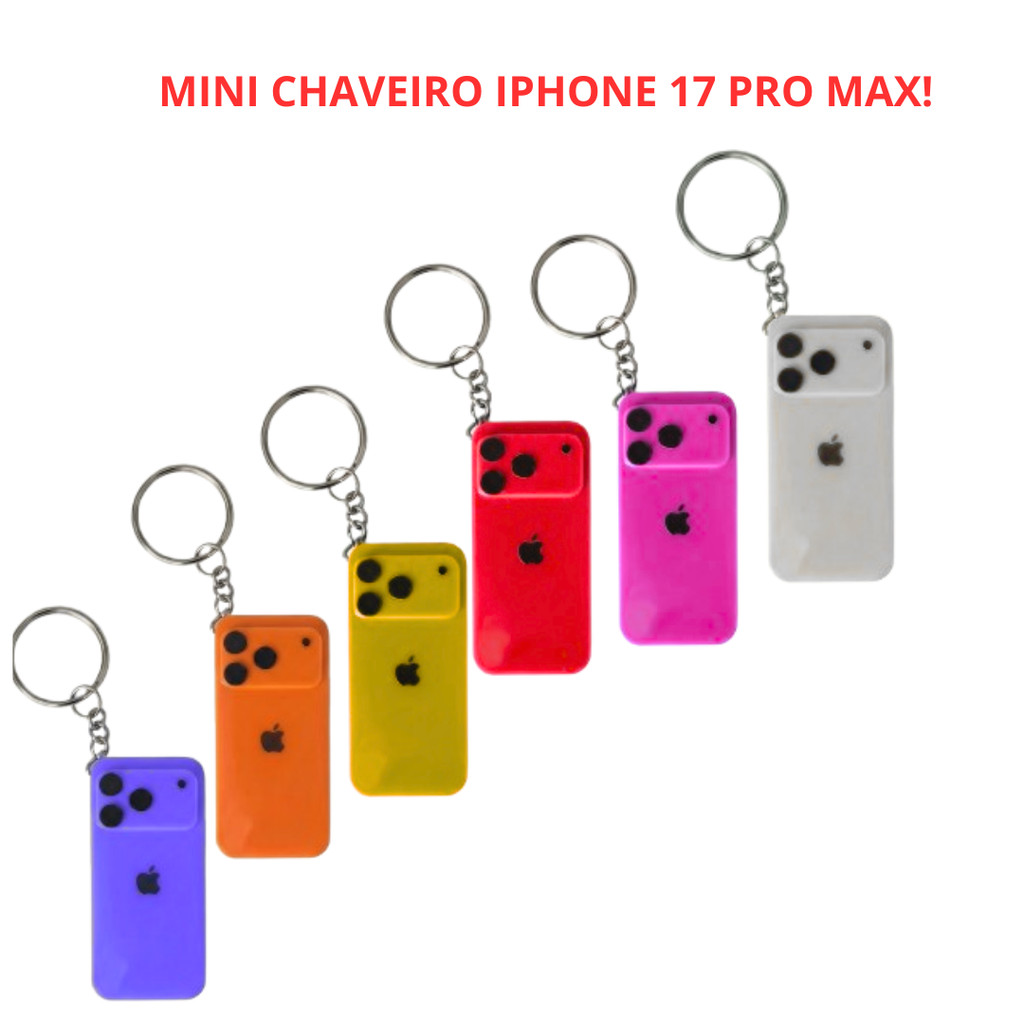 Chaveiro Decorativo Estilo Mini iPhone 17 - acessório perfeito!