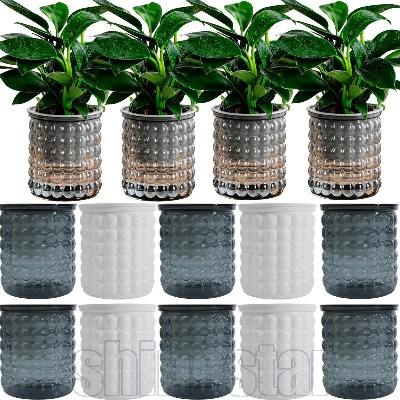 1/2 Unidades De Plástico Transparente Hidroponia Corda De Algodão Pote Fower-Vasos De Plantas Com Rega Automática-Planta