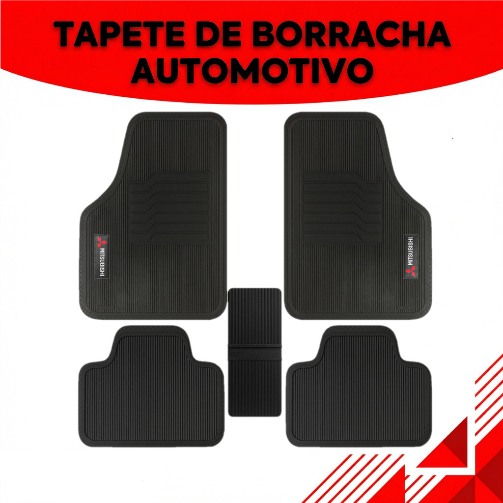 Jogo Tapete De Borracha Personalizado Mitsubishi L200 Asx Lancer Tr4 5 Peças