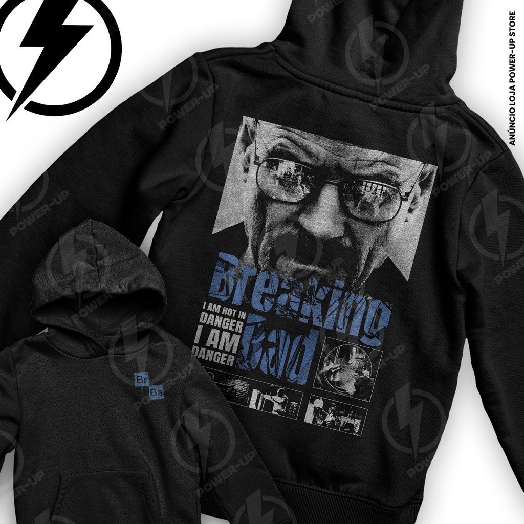 Moletom Breaking Bad Walter White Heisenberg Danger Serie Frente E Verso Blusa De Frio
