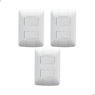 Kit 3 Interruptor Duplo Embutir 4x2 Branco Aria Tramontina