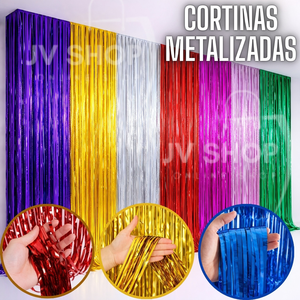 Cortina Metalizada 1x2m Painel Decorativo Decoração Festa em Oferta na Shopee