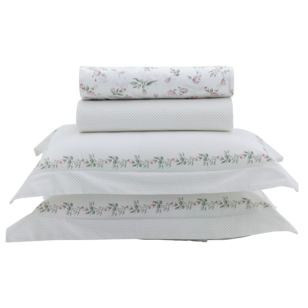 Jogo De Cama 200 Fios Vida Bela Kacyumara Rosale em Oferta na Shopee