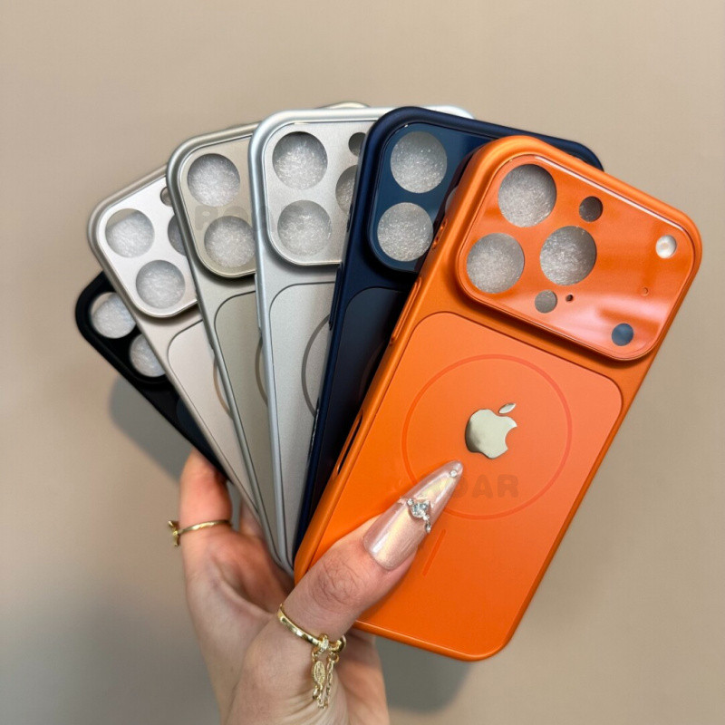 Transformação Novo Estilo iPhone 17 Pro Max Para AR 16 15 14 13 12 11 Textura De metal Fosco Luz Vidro Caso