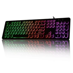 Teclado gamer Knup QWERTY português Brasil cor preto com luz RGB KP-2059