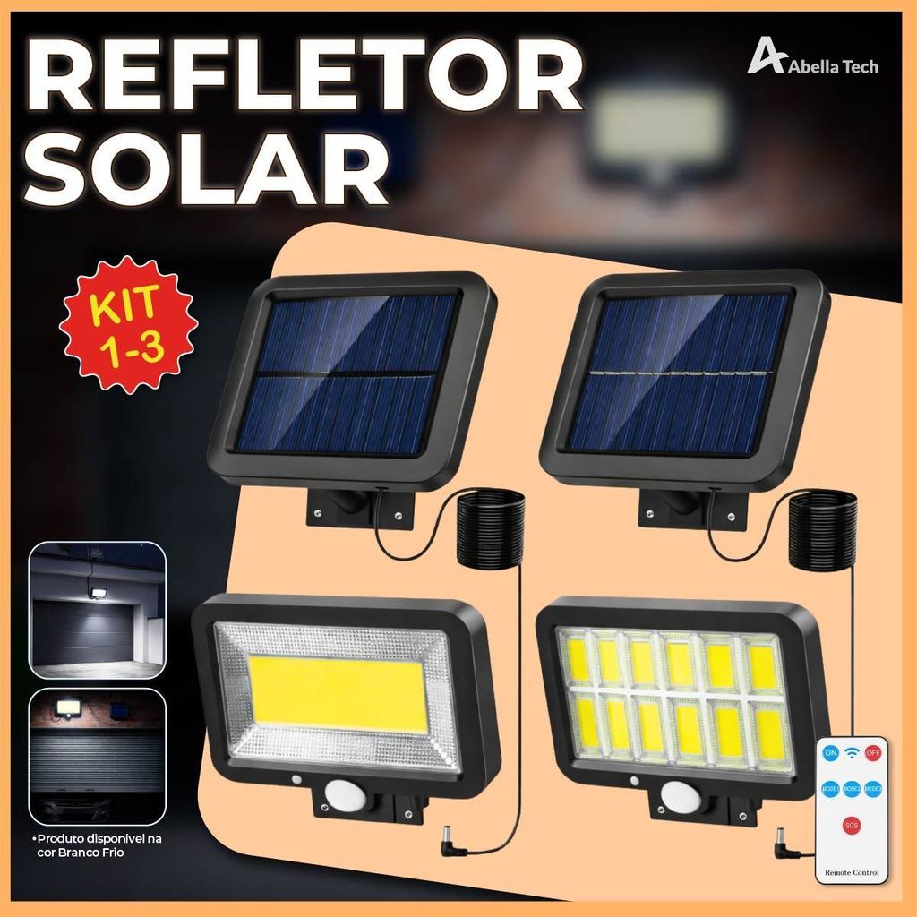 Refletor Solar com Sensor de Presença Automático de Parede Resistente à Chuva em Oferta na Shopee