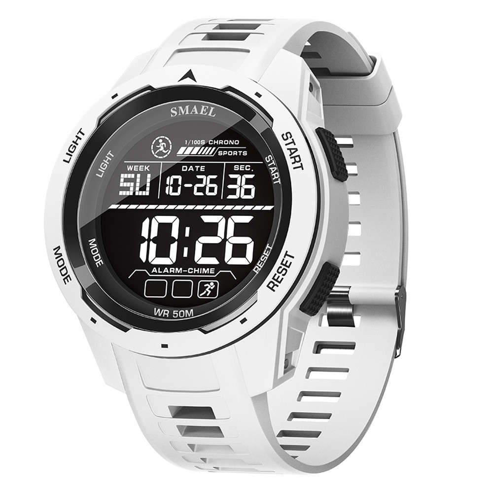 SMAEL Casual simples relógio eletrônico LED luminoso relógio esportivo masculino à prova dwaterproof água despertador mu