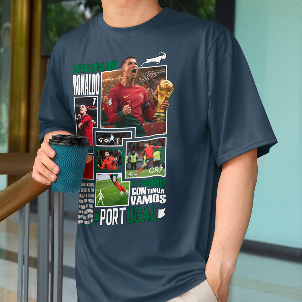 Camisa Cristiano Ronaldo Seleção De Portugal Copa Do Mundo 2026 Futebol Camiseta Unissex Algodão