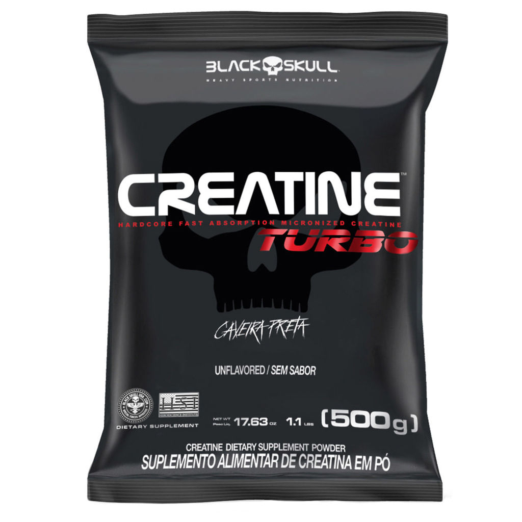 Creatine Turbo - Refil 500g - Black Skull em Oferta na Shopee