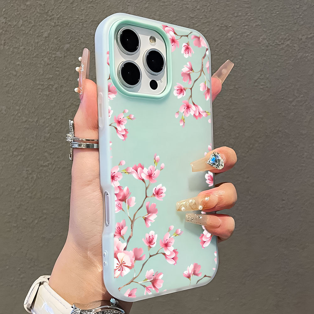 Estampa de Flor de Cerejeira Capa Capinha Para iPhone 17 Air 16 15 14 Plus 13 12 11 Pro Max 16e 2 EM 1 Com Porta-Cartão em Oferta na Shopee