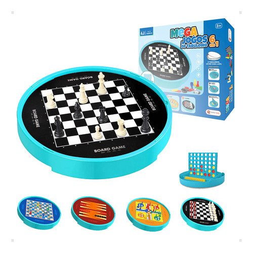 Jogos tabuleiro Dama, Ludo, Xadrez Jogo de Tabuleiro Jogos de Mesa 6 em 1