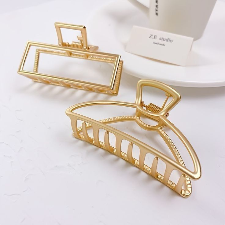 Kit 2 Piranhas de Cabelo Média e Grande em Metal Dourado ou Prata – Acessórios Femininos - WANG