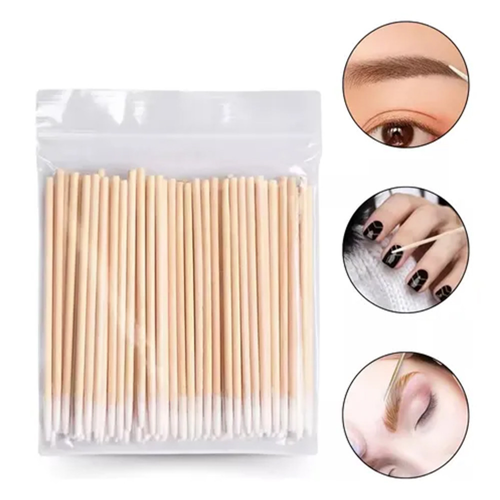Palitos com Algodão para Limpeza e Alinhamento – Henna, Micropigmentação, Unhas e Boca | 100 / 300 / 600 / 1200 Unidades em Oferta na Shopee
