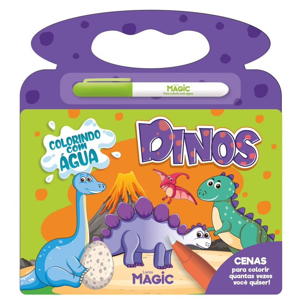 Livro Colorindo com Água Dinos em Oferta na Shopee