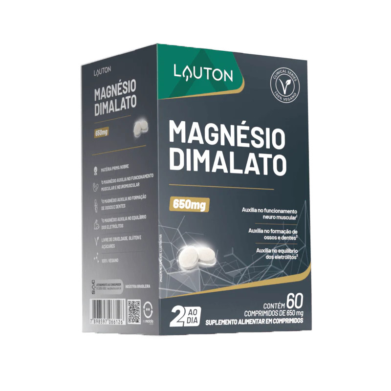 Magnésio Dimalato Max da Lauton Pote com 60 Cápsulas Vegano em Oferta na Shopee