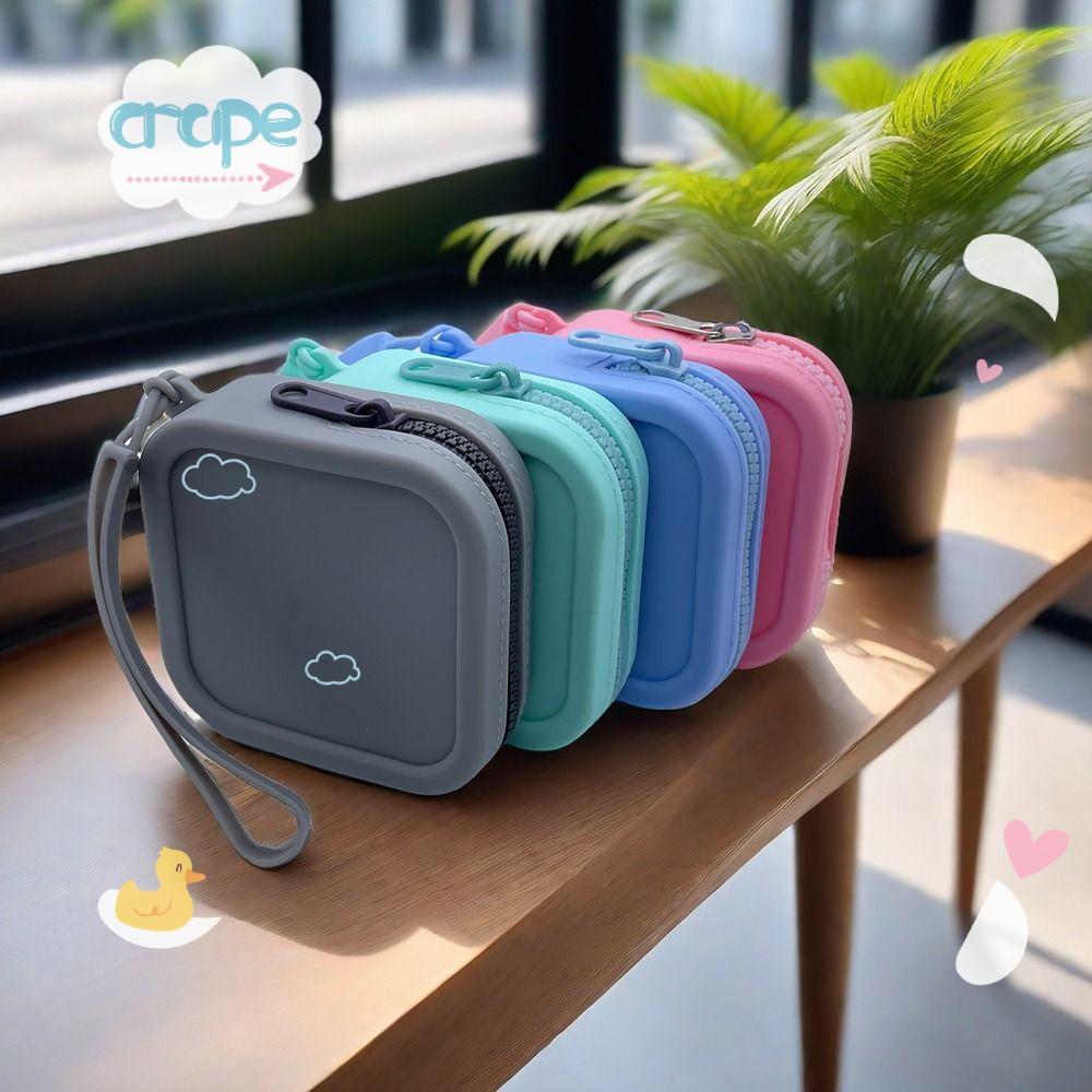 CRAPE , Organizador De Silicone Carteira Com Zíper De Moedas , Fone De Ouvido Vintage À Prova D'água Meninas em Oferta na Shopee