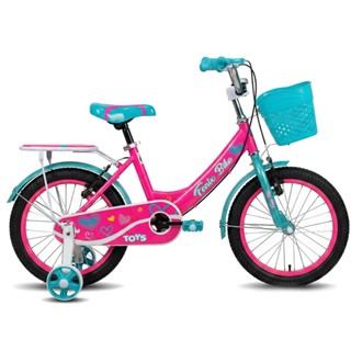 Bicicleta Aro 16 Rosa Com Cesta Campainha E Freios V-Brakes Presente Para Meninas em Oferta na Shopee