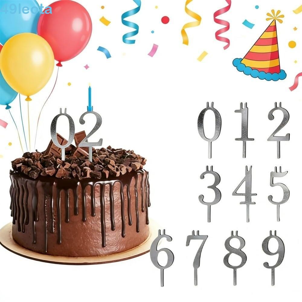 Suporte De Vela De Aniversário Com Número LEOTA , Castiçais Reutilizáveis De Aço Inoxidável De Metal , Versáteis em Oferta na Shopee